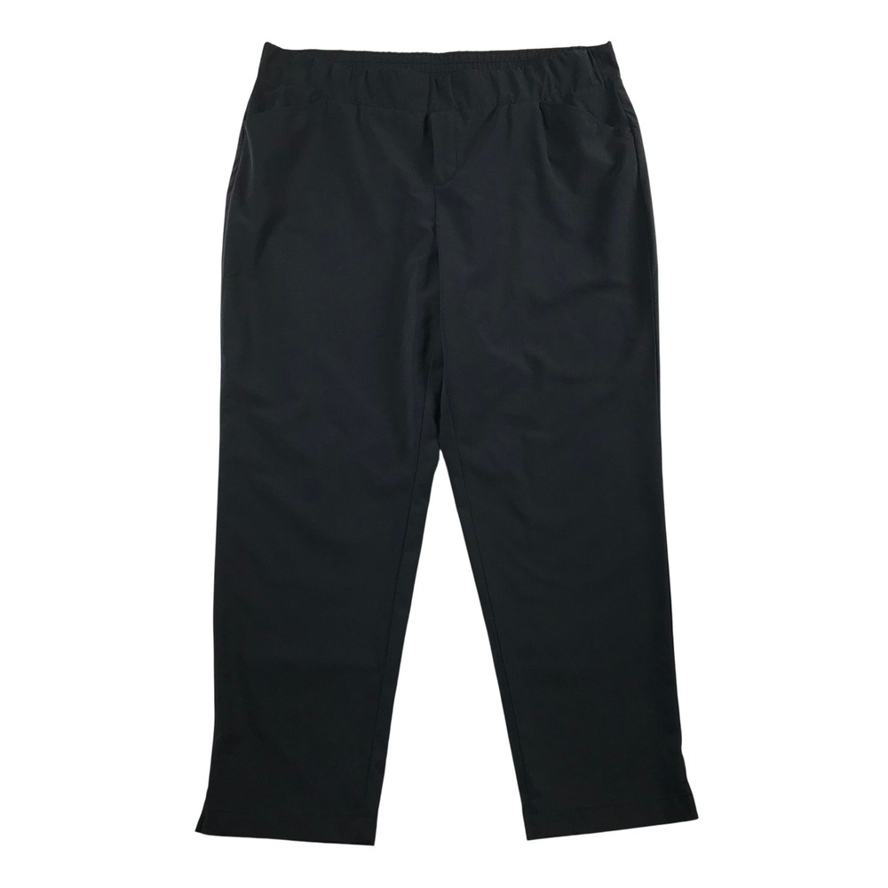 J.Jill Fit Black Tapered Activewear Pants Petite Large Elastic Waist Stretch